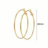1 Pair Stainless Steel Smooth Big Circle Creole Hoop Earrings For Women Gold Color Party Ear Jewelry Brincos 2024 Hoops Gifts