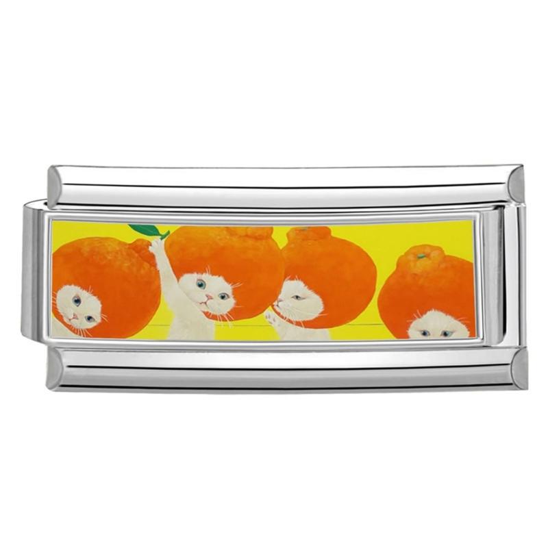 Photo Italian Modular Bracelet Band Link Connector Stainless Steel Texture Jewelry Accessories Suitable for Enthusiasts