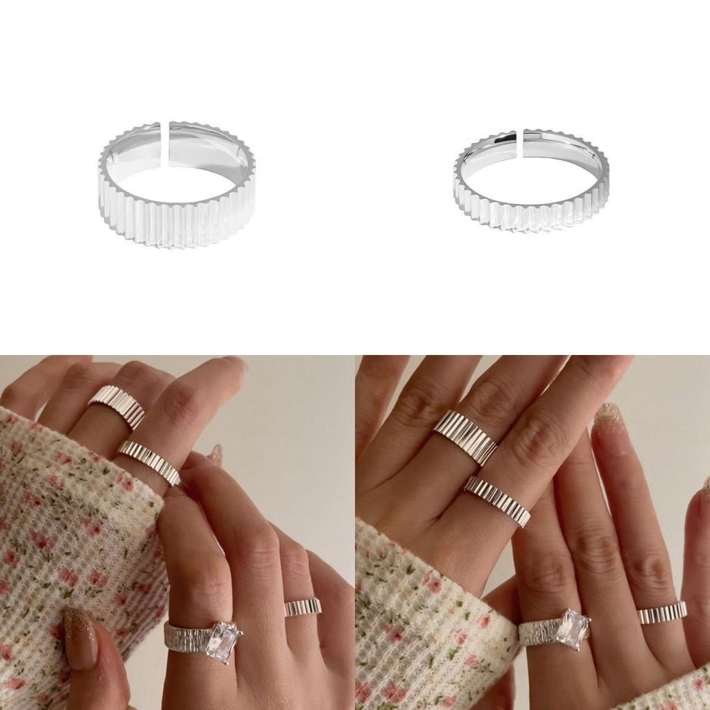 Stylish Geometric Open Adjustable Ring For Men And Women With Elegant Silver Finish