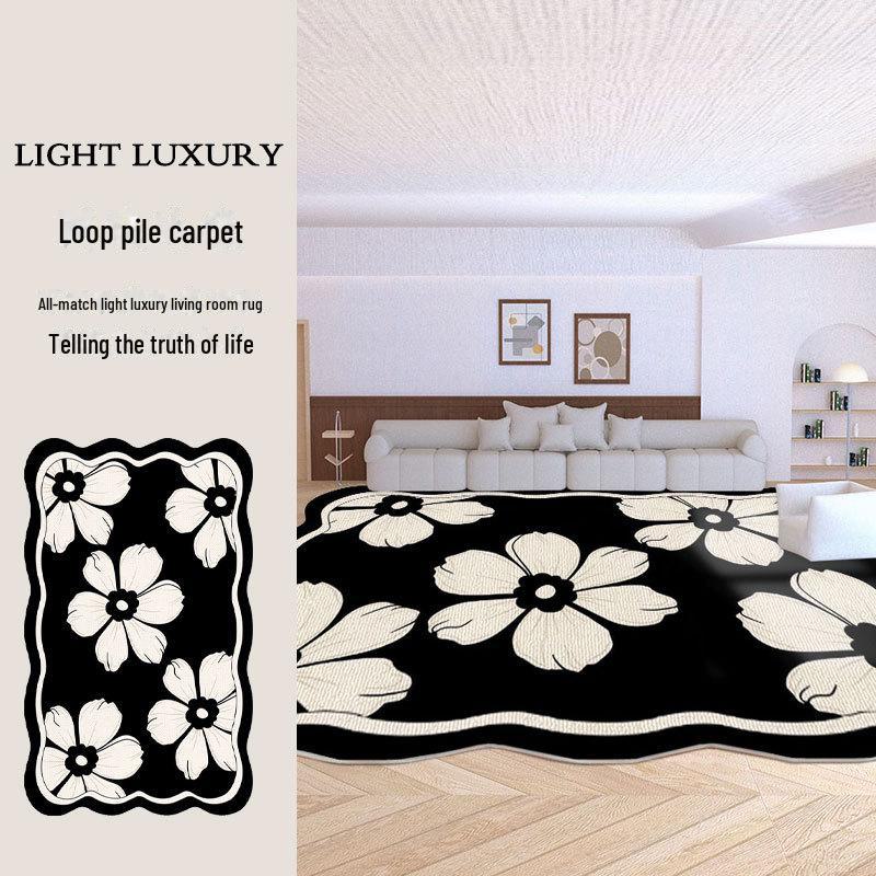Nordic Velvet Non-Slip Living Room Carpet - Simple, Luxurious Floor Mat for Sofa, Office & Bedroom