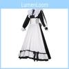 Jouer au jeu de la mort pour mettre de la nourriture sur la table Costume Cosplay avec Robe de Servante Noire Blanche Pour Jeu de Rôle
