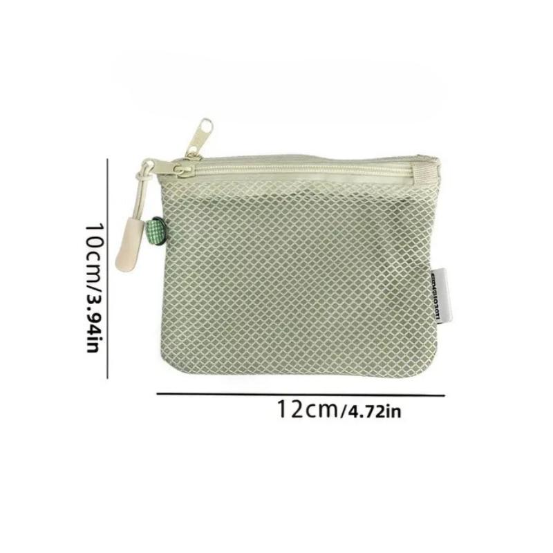 1pc Mesh Zipper Pouch Portable Mini Storage Bag Makeup Cosmetics Toiletries Compact Travel Organizer Lipstick Makeup Bag
