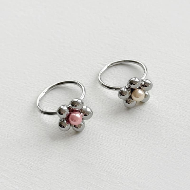 FANTASTIC PLANET balloon flower pearl ring (2colors)