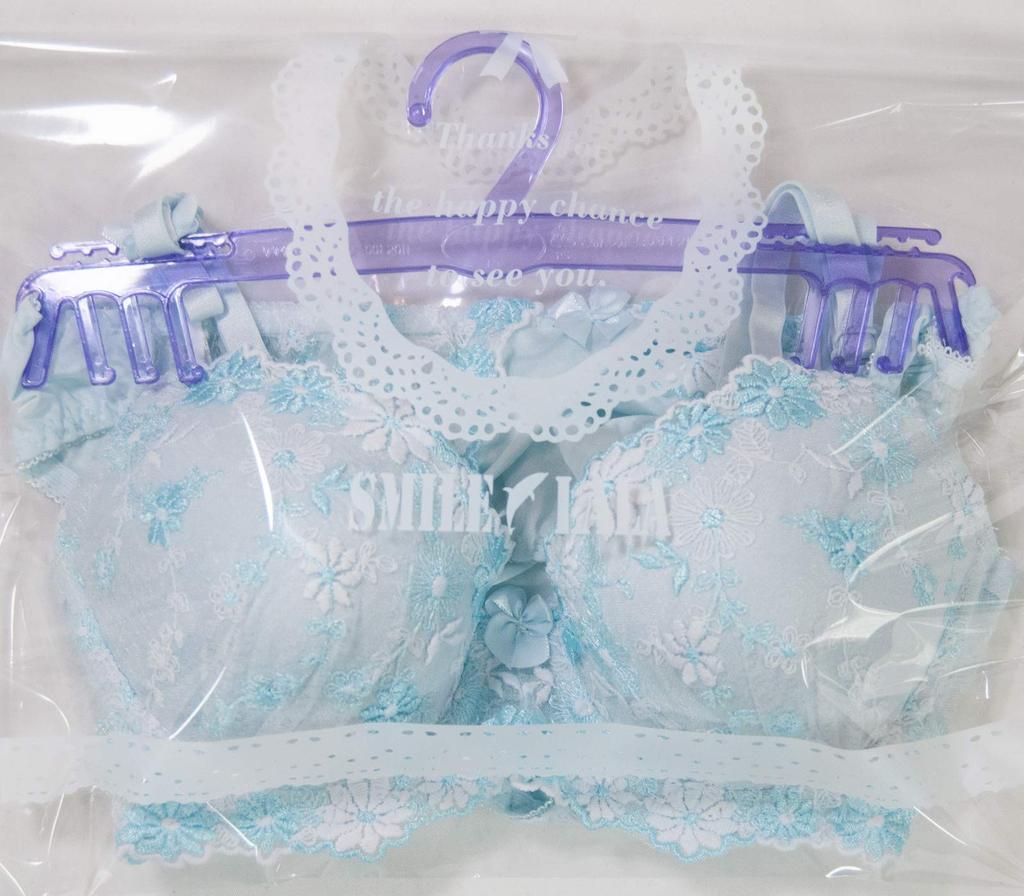 Smile Lala Blue A75 Bra and Panty Plus Size Floral Print Bra and Panty Bra and Panty Stylish Plus Size Underwear Plus Size Underwear Bra and Panty