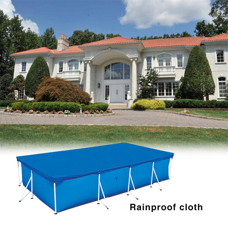 Pool Cover Cloth Mat Frame Pool For Garden Swimming Pool Tub Covers Rainproof Dust Cover 400x211cm/300x200cm/260x160cm/220x150cm