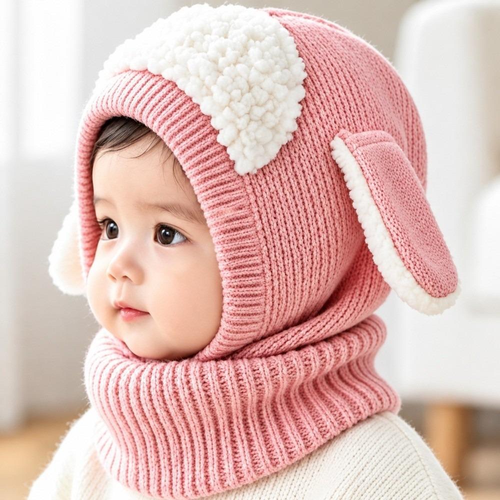 Plush Fabric Baby Shawl Cartoon Puppy Hood Scarf Soft Touch Toddler Cloak Outdoor Wear
