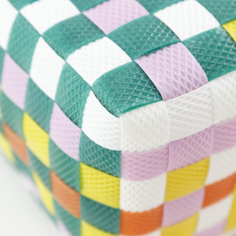 Marni Woven Micro Basket Handbag MW55F Basket Bag Green/Multicolor Polypropylene Women Used