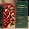 Christmas Treat Box with Gold Ribbon, Paperboard Favor Packaging for Chocolates, Jewelry, and Holiday Table Gifts