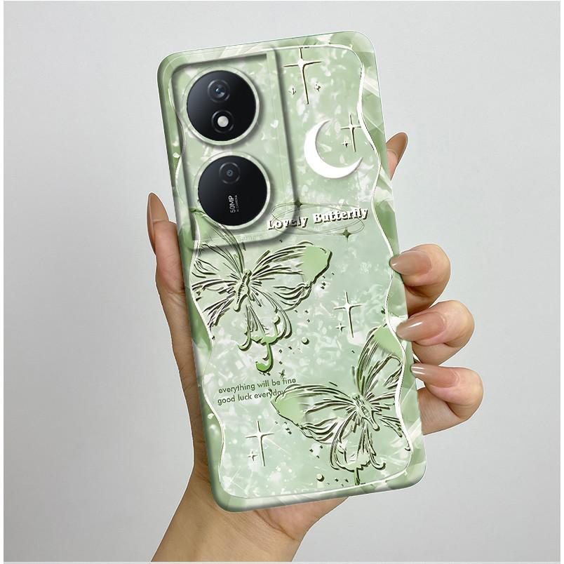 

For Honor X7b Case Pretty Butterfly Flower Cover Soft Liquid Silicone Shockproof Funda For Honor 90 Smart HonorX7b CLK-LX1 Cases Honor X7b