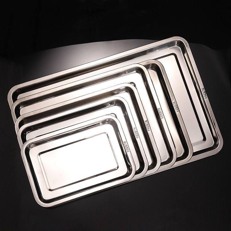 304 Stainless Steel Thickened Rectangular Serving Tray