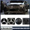 Autoaufkleber Neu 2025 Für Mercedes Benz Passend Für Mercedes Benz Chrom Silber Frontgrill Spiegel Stern LED Weiß Beleuchtetes Emblem