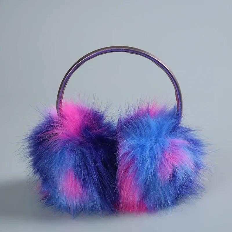 Fashion Color Fluffy Fairy Cold - Proof Imitation Rabbit Fur Top - Mounted Earmuffs for Warm Winter