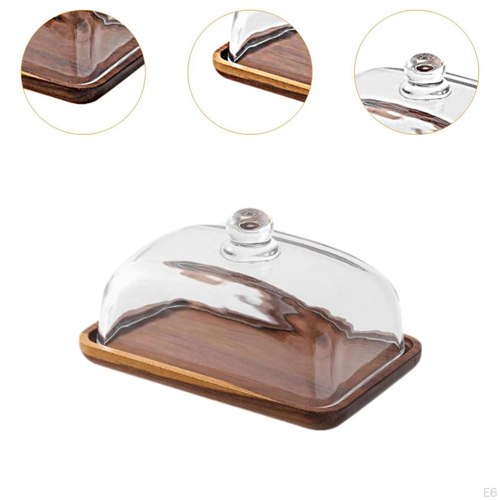 Suporte para Bolo com Cúpula Prato de Sobremesa Manteigueira Exposição Decorativa de Frutas Bandeja de Servir para Casamento