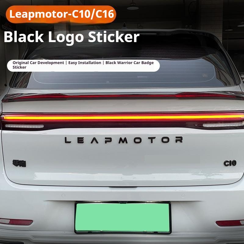 For Leapmotor C10 C16 Blackened Car Emblem Letter Sticker Black Warrior Exterior Modification Accessories