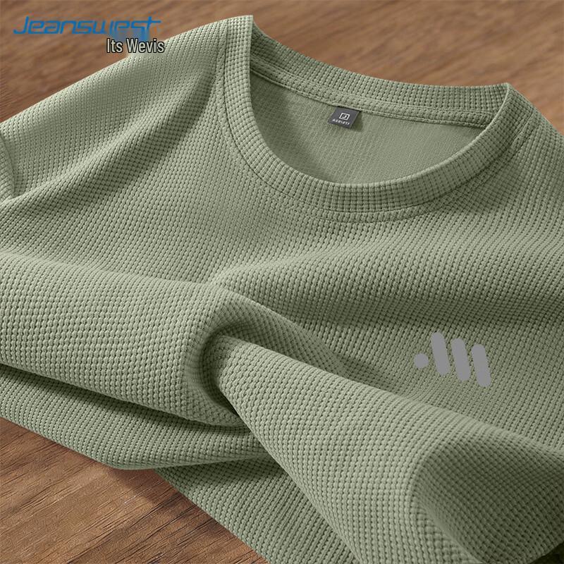 Jeanswest Men's Waffle Knit Long Sleeve T-Shirt