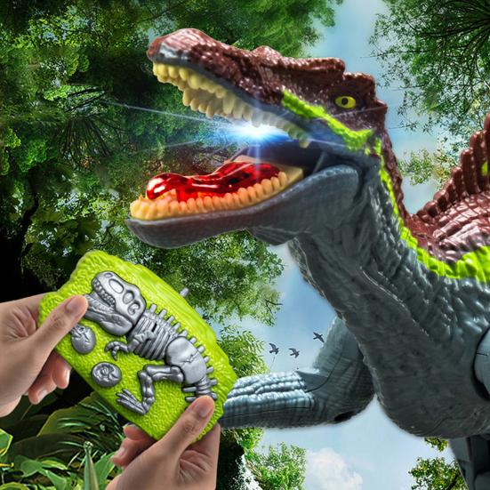 RC Dinosaur Toy Vivid Look Realistic Spinosaurus Model Simulated Walking Creative Early Education Smart Toy Infrared Remote Control Kids Electric