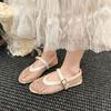Fashion Mesh Ballet Shoes Women's Spring and Summer New Round Toe Shallow Mouth Cutout Mesh Breathable Flat Sandals