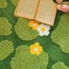 Green Moss Floral Mat Flocking Bedside Rugs  For Living Room Bedroom Home Decoration