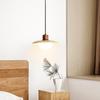 Yellow Travertine Stone Pendant Lamp: Japanese Wabi-Sabi Style for Bedroom or Restaurant
