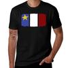 Akadische Flagge weht Akadisches T-Shirt Sportbekleidung Atmungsaktives Kurzarm-T-Shirt
