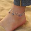 Fashion Gold Silver Color Evil Eyes Anklet for Women Girls Multi-Layer Ankle Bracelet Chain Summer Beach Holiday Jewelry Gifts