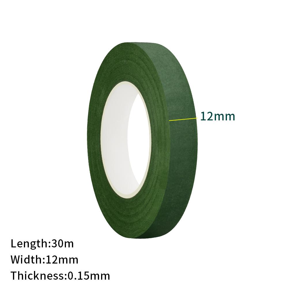 Floral Tape for Bouquet Wrapping Green Paper Adhesive for Artificial Flowers and Plant Stems DIY Crafting and Arranging