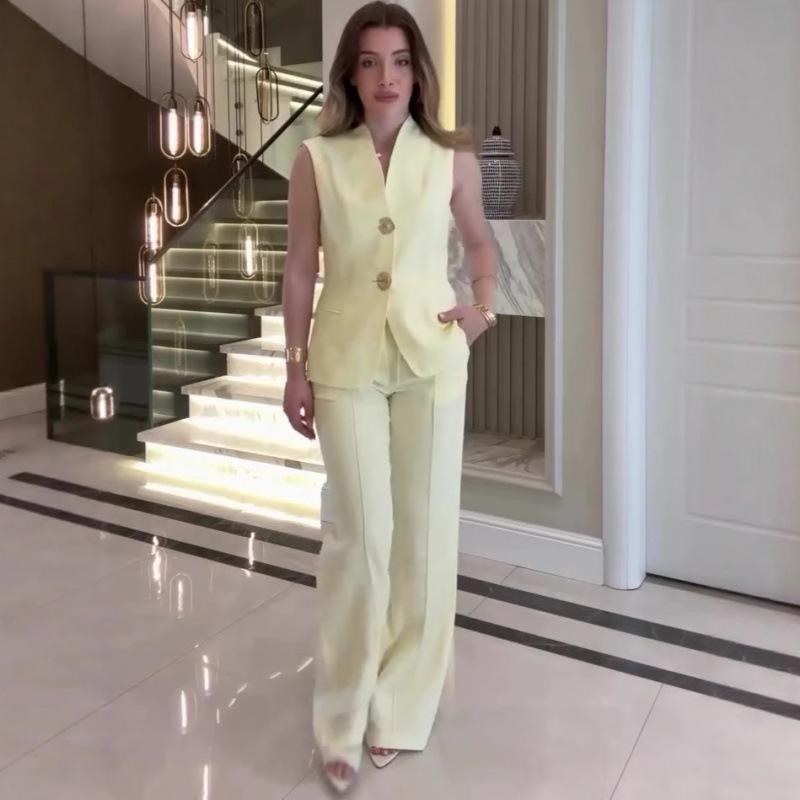 2025 Women's Sleeveless Casual Fashion Suit for Summer