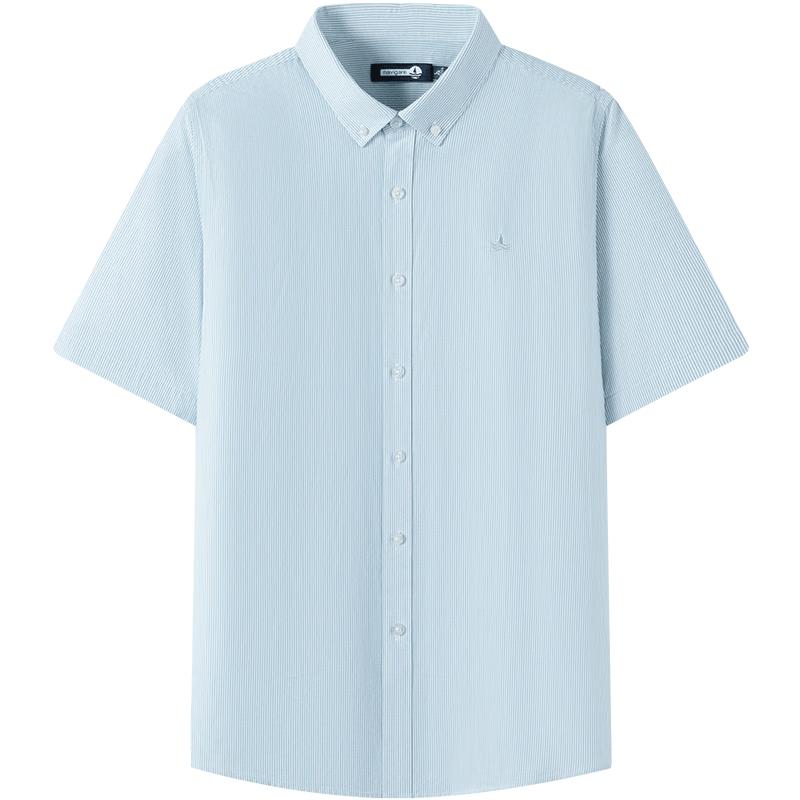 Navigare Men s Short-Sleeve Striped Cooling Cotton Shirt M