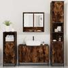 4 Piece Bathroom Furniture Set Smoked Oak Wood Based Material