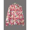 Summer Loose Lazy Style Printed Round Neck Blouse, Korean Style Casual Literary Shirt for Women, European American Crossbody Fashion Top