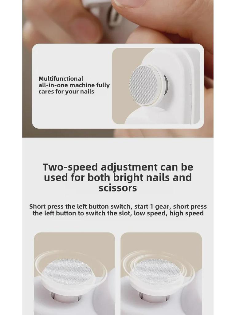 Automatic 2-in-1 Electric Nail Polisher & Clipper for Kids - Anti-Splash Design