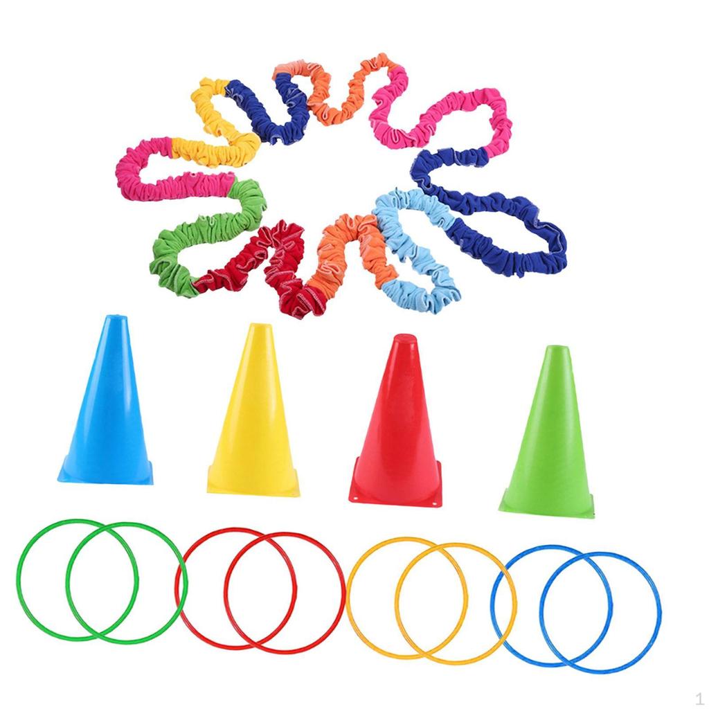 Cooperativa Stretching Band Dynamic Movement of Children with Rings And Cubes for Game Activities