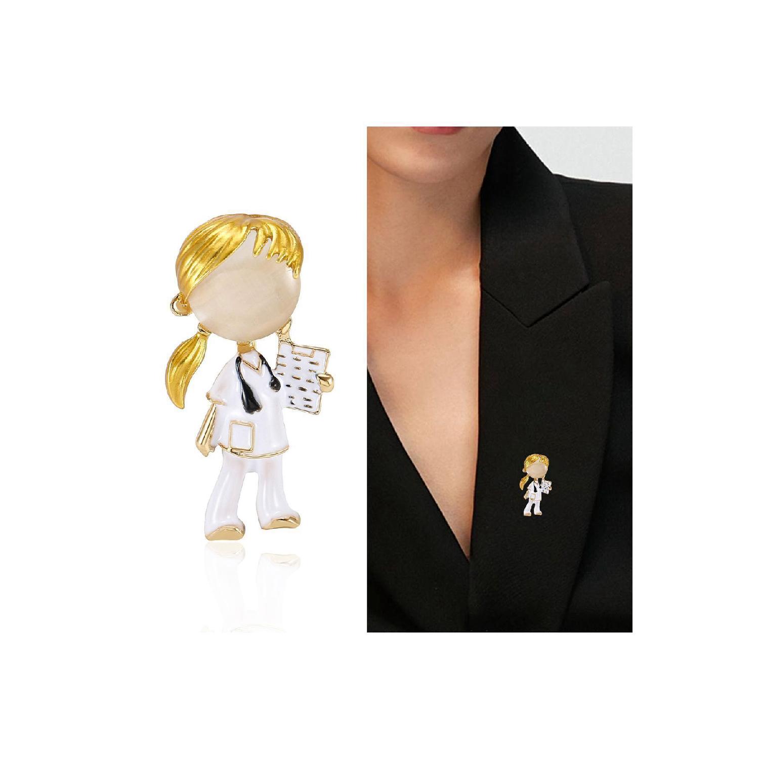 

Blonde Haired Doctor -nurse Brooch