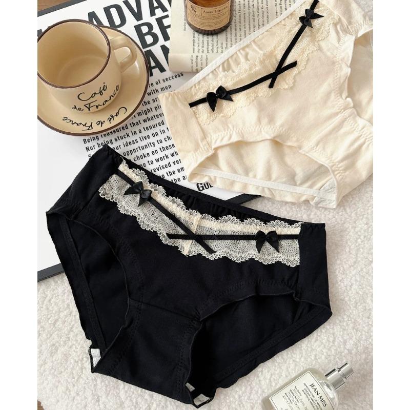 Women Cotton Underwear Antibacterial Plus Size Lace High Elastic Comfortable Panties