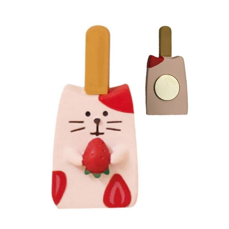 Japanese cat refrigerator sticker, grocery zakka cute bread coffee shop decoration gift miniature resin ornament