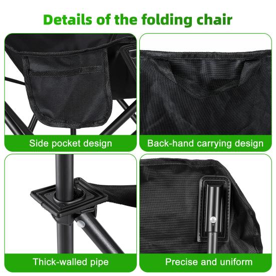 Camp Chair Table 5Pcs Collapsible Set with 4 Single Chairs 1 Table Heavy Duty Folding Camping and Chair Portable for Outdoor Hiking Travel Patio
