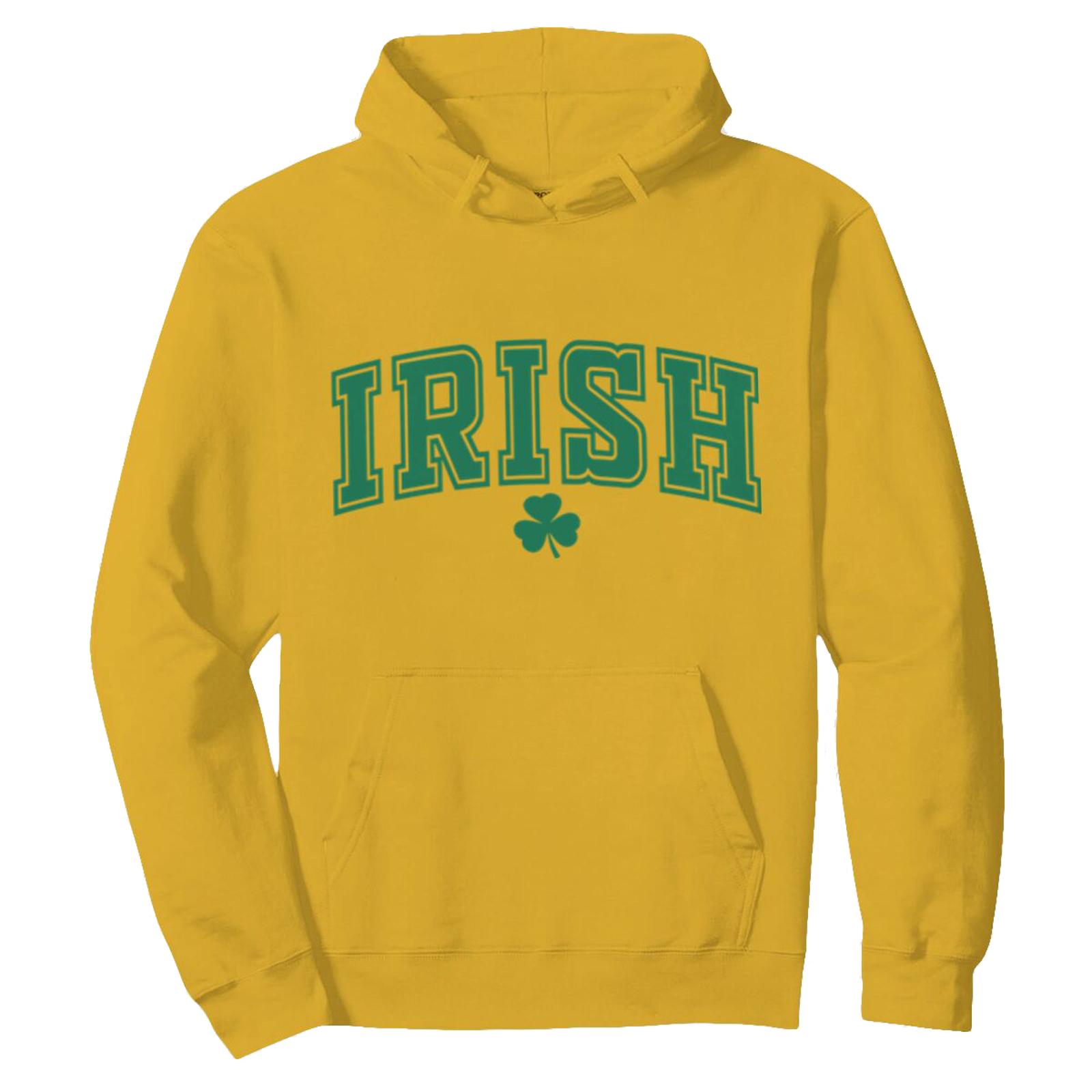 Детский повседневный пуловер с круглым вырезом и принтом с длинными рукавами и капюшоном 160 жёлтый 1690₽