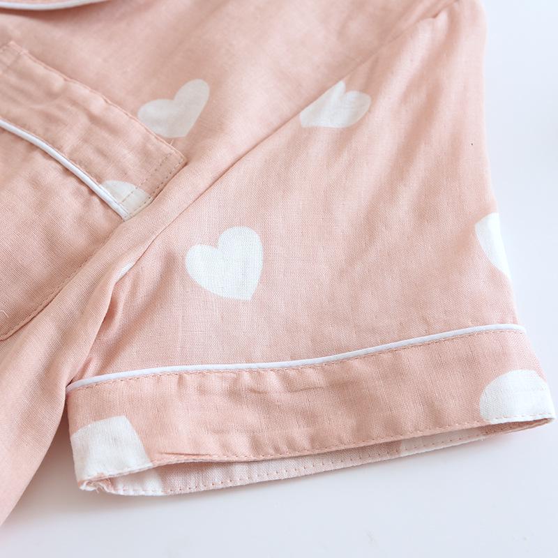 Women's Pure Cotton Three-Piece Pajama Set: Short Sleeve Top, Long Pants, and Shorts for Summer and Spring-Autumn Homewear.