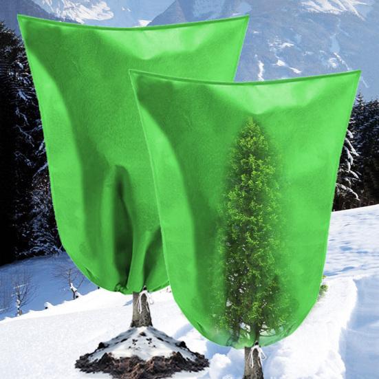 Plant Cold Proof Cover Zippered Freeze Protection Bag with Drawstring Potted Plants Winter Frost Blanket