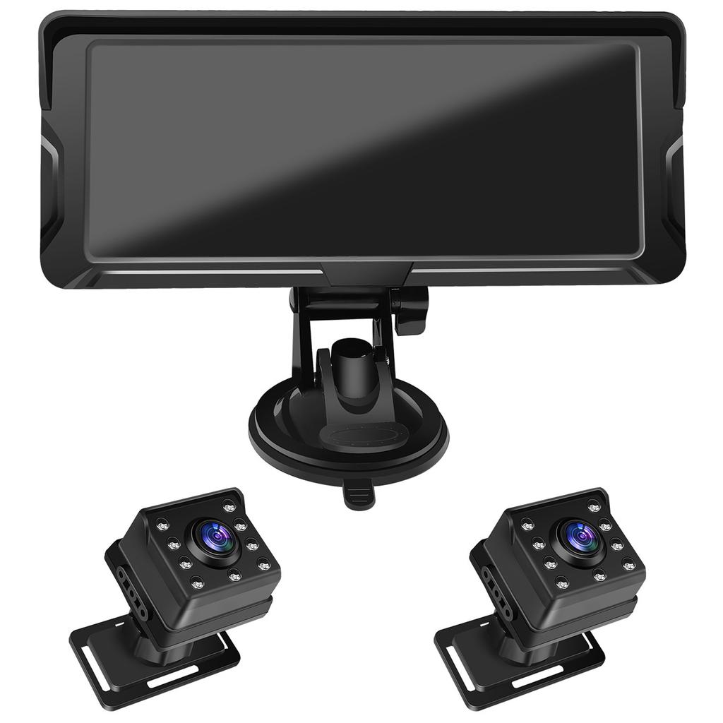 Baby Car Camera Dual Channel 6.8 Inch 1080P Baby Monitor with IR Night Vision Camera and 150 Degrees  Wide Viewing