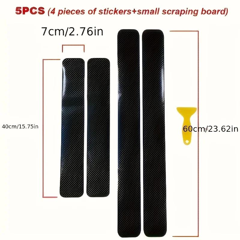 4 Pcs/Set Car Door Sill Protectors, Anti Scratch Carbon Fiber Auto Threshold Cover Strips,  Car Accessories (Black 3D)