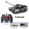 2.4G 7CH/4CH Remote Control Crawler Tank with Light and Music Multifunctional Simulation RC Tracked Tanks Model Kids Toys Gift