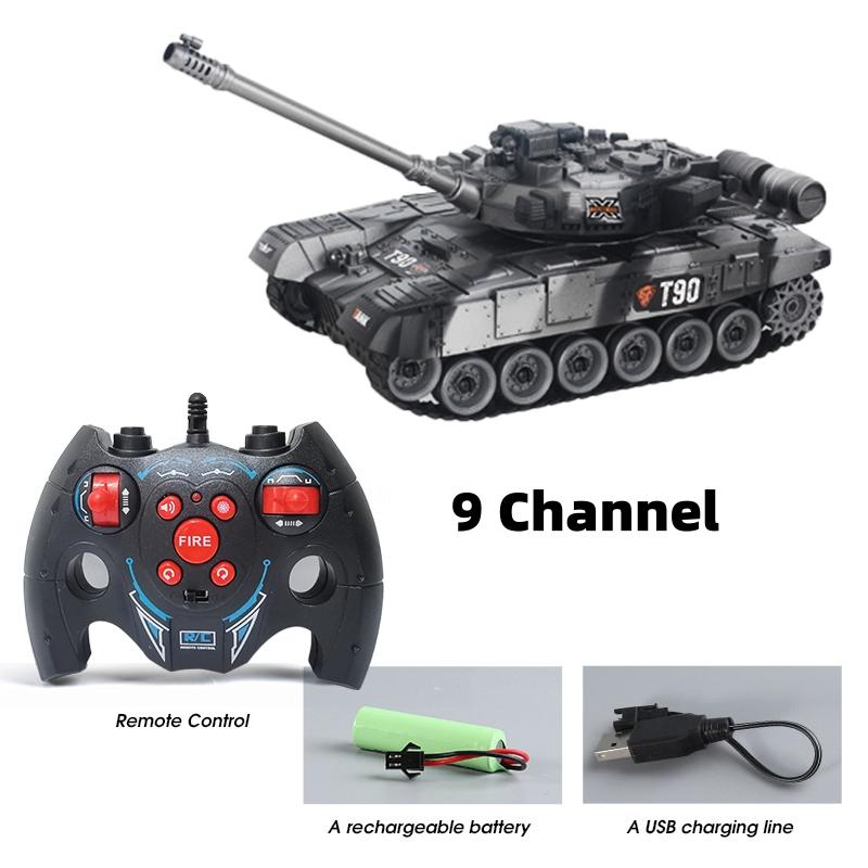 2.4G 7CH/4CH Remote Control Crawler Tank with Light and Music Multifunctional Simulation RC Tracked Tanks Model Kids Toys Gift