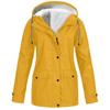 Warme Winddichte Damen Hardshell Jacke Herbst Winter Samt Kapuze Bergsteiger Mantel Einfarbig Mittellange Jacke