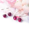 Japanese Cherry Pearl Gradient Earrings - Red & Girly Summer Style