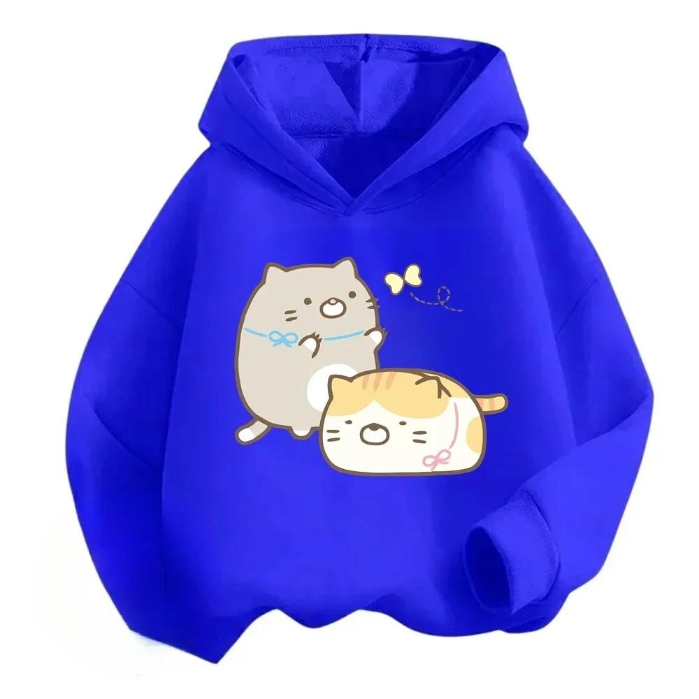 Niedliche Cartoon-Katzen Mode Kinder Kapuzenpullover Junge Mädchen Herbst Winter Täglich Outdoor Lässig Locker Street Warm Sportbekleidung