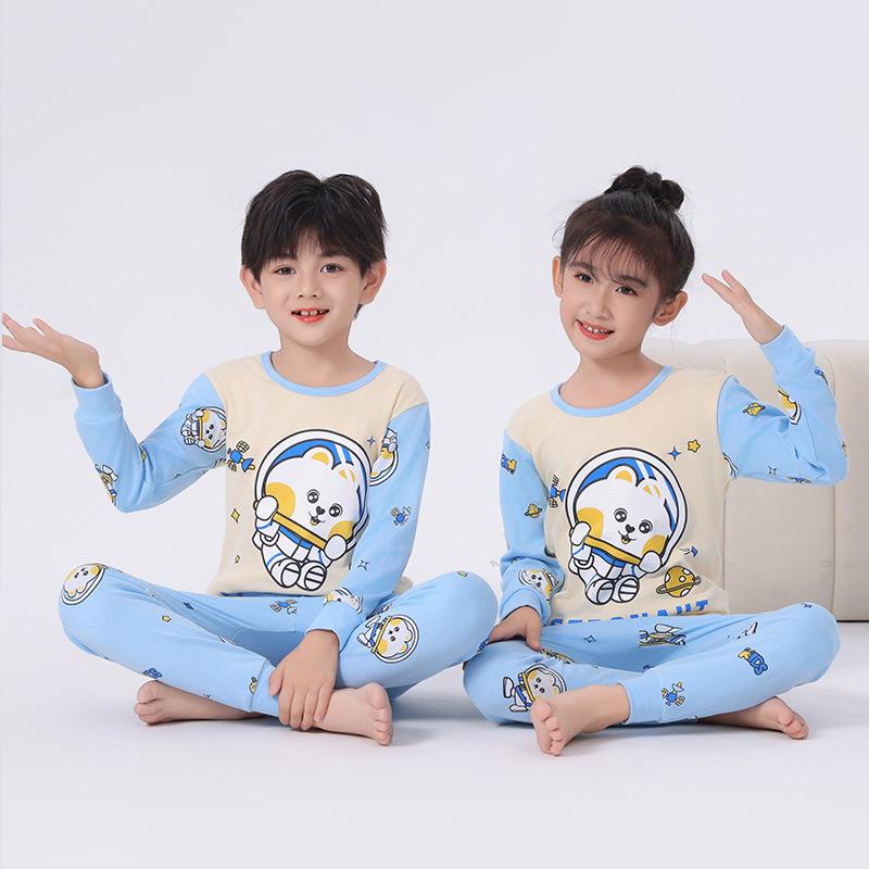 100% Cotton Children's Pajamas Astronaut Pajamas for Teens 4 6 8 12Years Winter Boys Clothes Long Sleeve Baby Girl Clothing Sets