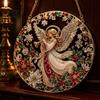 Textured Bead Art Kit Christmas Faux Diamond Ornament Kit, Santa Angel Sun Catcher DIY Acrylic Stress Free Creative Hobby Round Board, 3D Craft