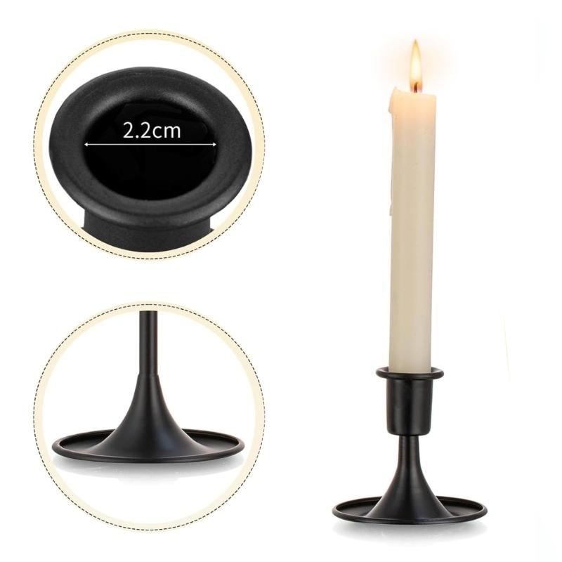 6pcs Elegant Black Candle Stands European Candle Holder Decoration for Living Room, Bedroom,Dining Room Special Occasion