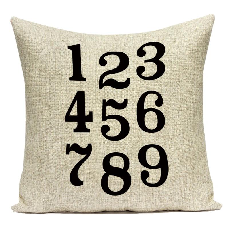 Simple Black White Cushion Animal Letters Coffee Home Polyester Pillowcase Car Sofa Home Decorative Throw Pillow Covers